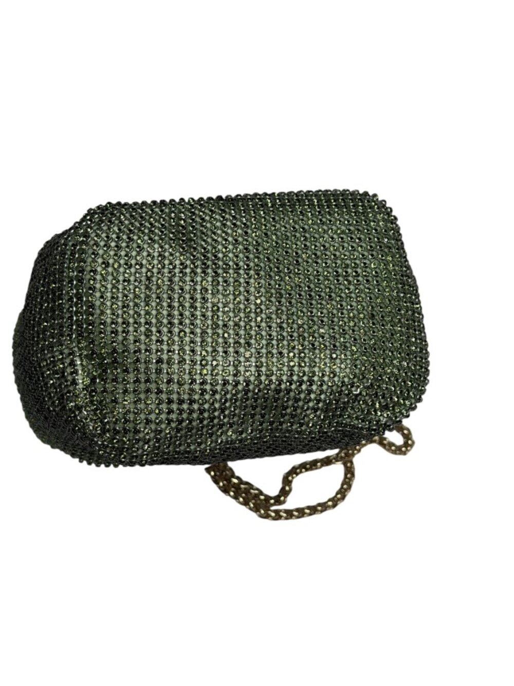 Guess Zalina Mini Purse Handbag Mesh Rhinestone Celadon Blue Green Gold NWT - Picture 7 of 12